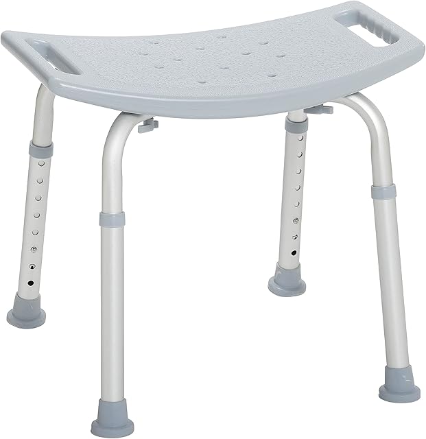 Drive Medical RTL12203KDR Shower Chair, Adjustable Shower Stool with Suction Feet, Shower Seat for Inside Tub, Bathroom Bench, 300 LB Weight Capacity