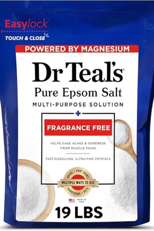 Dr Teal's Pure Epsom Salt Bulk Magnesium Sulfate USP, Fragrance Free, 19 lbs