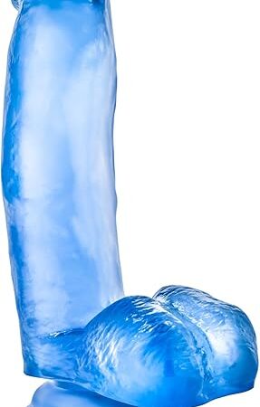 Eden Adult Sex Toys - Realistic Dildo - 7 Inch - Clear Thick Beginner Dildo with Suction Cup for Hands-Free Play - Flexible Shaft Penis for Vaginal G-Spot & Anal Stimulation - Women Men Couples - Blue