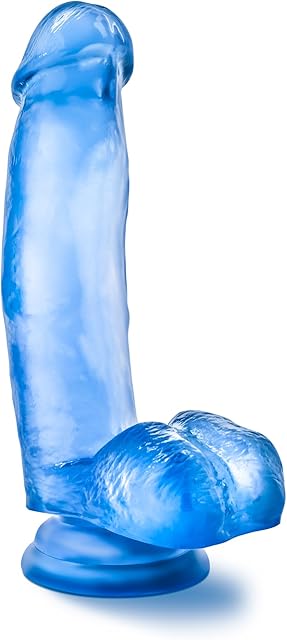 Eden Adult Sex Toys - Realistic Dildo - 7 Inch - Clear Thick Beginner Dildo with Suction Cup for Hands-Free Play - Flexible Shaft Penis for Vaginal G-Spot & Anal Stimulation - Women Men Couples - Blue