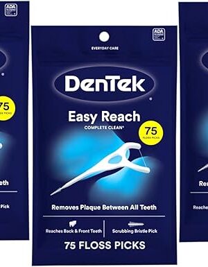 DenTek, Complete Clean Floss Picks 75 Floss Picks Pack of 3, 225 Count