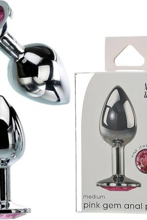 Adam & Eve Gem Medium Anal Plug, Metal Butt Plug for Women & Men, Tapered Trainer for Beginners & Advanced, Weighted Aluminum Plug for Temperature Play, Safety Flared Base, Includes Velvet Bag, 325"