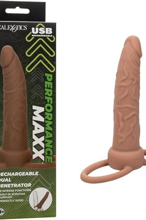 CalExotics Performance Maxx Rechargeable Dual Penetrator - Brown