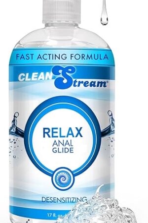 Cleanstream Relax Desensitizing Lube, Toy Safe for Men and Women, Non-Staining, Personal Lube, Non-Greasy, Condom Safe, Unscented, Clear, 17 fl oz