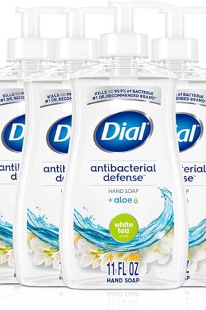 Dial Antibacterial Liquid Hand Soap, White Tea, 11 fl oz (Pack of 4)