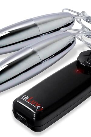 LeLuv Vibrator Dual Large Silver Bullets Multi-Speed Massager Egg