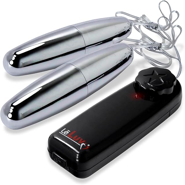 LeLuv Vibrator Dual Large Silver Bullets Multi-Speed Massager Egg