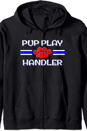 Gay Pup Play Handler Gift, BDSM Puppy Fetish Pride Gear Zip Hoodie