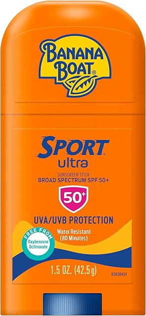 Banana Boat Sport Ultra Sunscreen Stick SPF 50, 15oz | Travel Size Sunscreen, Mini SPF Stick Sunblock, Oxybenzone-Free, 15oz