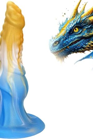 10" Fantasy Dildo Huge Monster Dildo with Knot U & G-spot Big Colorful Dragon Dildo with Large Suction Cup, Long Anal Plug Adult Sex Toys & Games for Women Men Couples