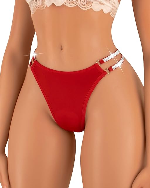 Women's Glitter Underwear Soft Strappy Thongs Sexy Underwear Panties