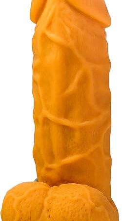 7.4" Fat Large Premium Orange Silicone Dildo with Suction Cup