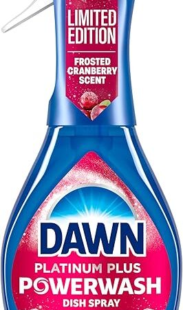 Dawn Powerwash Spray, Dish Soap, Dishwashing Liquid, Cleaning Supplies, Frosted Cranberry, 1 Starter Kit, 16 Fl Oz