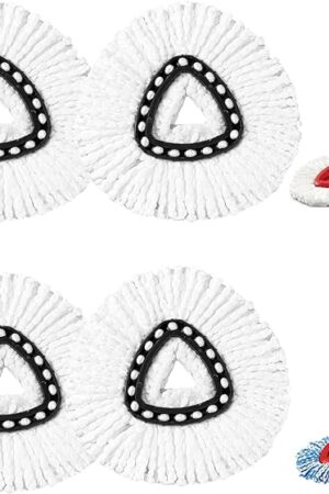 4 Pack Mop Head Replacement Compatible with O Cedar Triangle Swivel Mops,Spin Mop Replacement Head 100% Microfiber,Deep Cleaning,EPSUNORISE Compatible with O Cedar Mops(White)