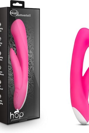 Blush Hop Cottontail - Pleasure Massager for Women - Wireless Silicone Rabbit Vibrator Dildo - Personal Adult Sex Toy - Female and Couples Sexual Wellness - Vibrating Shaft - Waterproof - Hot Pink