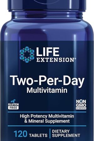 Life Extension Two-Per-Day High Potency Multi-Vitamin & Mineral Supplement - Vitamins, Minerals, Plant Extracts, Quercetin, 5-MTHF Folate & More - Gluten-Free - Non-GMO - 120 Tablets