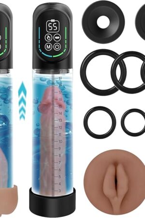 Electric Penis Pump Sex Toys for Men - Male Sex Toy with 5 Suction Modes & 6 Training Modes, Automatic Male Masturbator Mens Sex Toys Pumps & Enlargers, LCD Adult Toys Pocket Pussy and Penis Ring