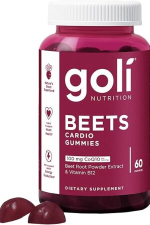 Goli Nutritional Supplement, Beets Cardio Gummy - 60 Count - 100mg CoQ10 & Beet Root Extract - Gluten-Free, Vegan, Non-GMO, and Gelatin-Free Nature's Great Superfood