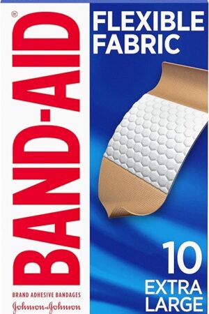 Johnson & Johnson Band-Aid Extra Large Flexible Fabric Adhesive Bandages, 10 Count