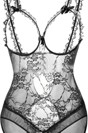 Women Lingerie Naughty Plus Size Women's Fun Underwear Lace Open Crotch Dew Breast See Through 2024