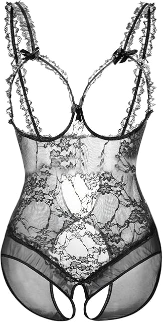 Women Lingerie Naughty Plus Size Women's Fun Underwear Lace Open Crotch Dew Breast See Through 2024