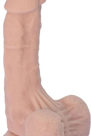 "Lucky 6.5" 7-Inch Premium Silicone White Skin Dildo with Suction Cup