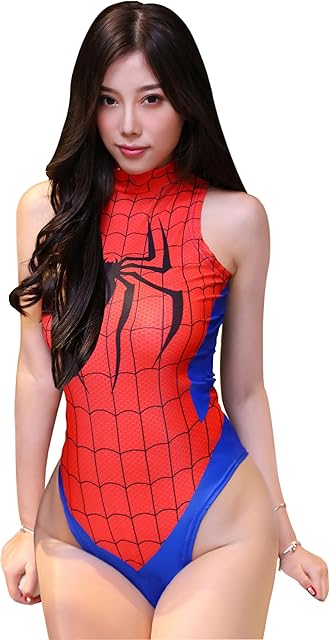 Women's One-Piece High Cut Superhero Cosplay Leotard Bodysuit Teddy Swimsuit Set