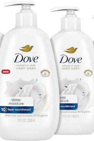 Dove Advanced Care Hand Wash Deep Moisture 4 Count for Soft, Smooth Skin, More Moisturizers than the Leading Ordinary Hand Soap, 12 oz