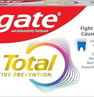 Colgate Total Whitening Toothpaste, 51 oz, 2 Pack, Fluoride Antibacterial Paste for Plaque, Gingivitis, Sensitivity, Stain Removal, Clinically Proven, Mint, Stannous Fluoride