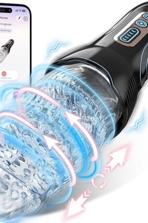 Automatic Male Masturbator Sex Toys, Uoffile Male Sex Toy with 5 Thrusting & Rotating & 10 Vibrating Modes, Adult Toys Men Masturbation Machine Electric Pocket Pussy Male Stroker Sex Toys for Men
