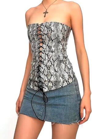 Women PU Leather Strapless Tank Top Sleeveless Steampunk Bustier Vest Sexy Night Club Party Off Shoulder Corset
