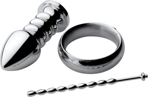 Zeus Deluxe Series Voltaic for Him Stainless Steel Male E-Stim Kit