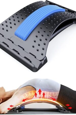 Back Stretcher for Lower Back Pain Relief, 3 Level Adjustable Lumbar Back Cracker Board, Back Cracking Device, Back Massager for Scoliosis, Spine Decompression
