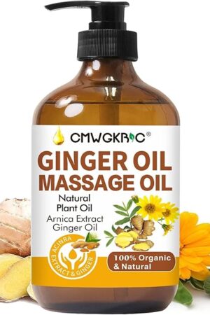 Ginger Oil,Ginger Massage Oil for Lymphatic Drainage,Natural Body Oil for Skin,Arnica Oil,Sore Muslce Massage Oil,Spa Ginger Oil-Warming and Relaxing for Mothers Day Gifts&Fathers Day Gift