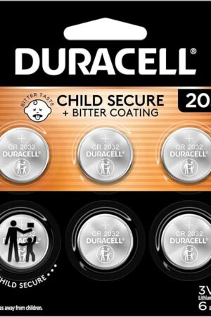 Duracell 2032 Lithium Battery, 6 Count (Pack of 1), Child Safety Features, Compatible with Key Fob, Tea Light Candles and Other Devices, CR2032 Battery