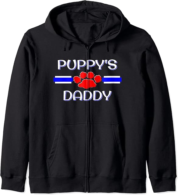 Gay Puppy Daddy, BDSM Human Pup Play Fetish Kink Gift Zip Hoodie