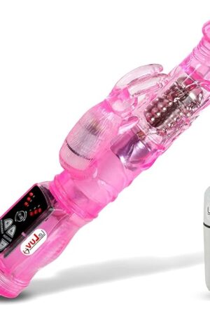 LeLuv Rabbit Vibrator Slim Bunny Pink Bundle with Mini Bullet