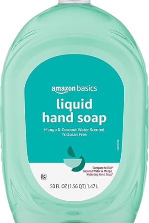 Amazon Basics Liquid Hand Soap Refill, Mango and Coconut Water Scent, Triclosan-Free, 50 Fl Oz (Pack of 1) (Previously Solimo)