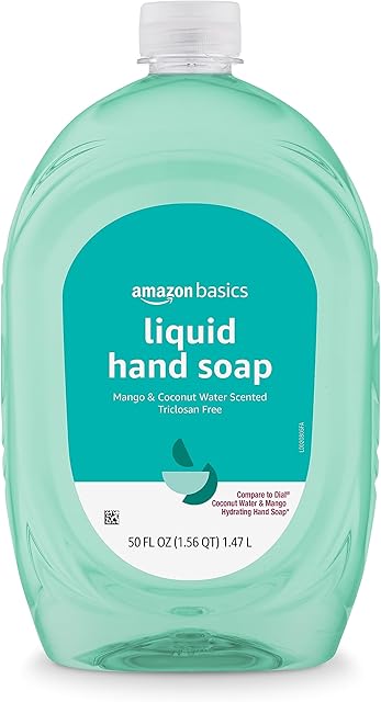 Amazon Basics Liquid Hand Soap Refill, Mango and Coconut Water Scent, Triclosan-Free, 50 Fl Oz (Pack of 1) (Previously Solimo)