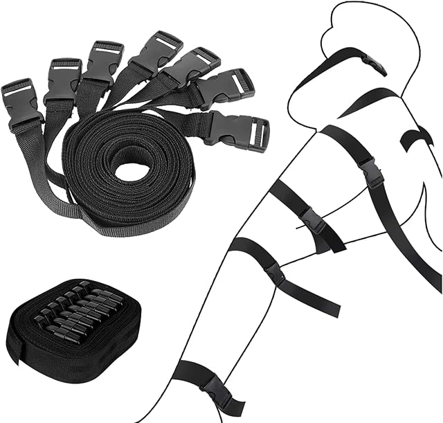 BDSM Kit Bondage Restraints Female Sex Toys,7Pcs Full Body Bondage Set Sex Strap Adult Toys with Quick Release Buckle, Sex Rope Bondage Gear & Accessories, Sex Furniture Adult Sex Toys for Men Couples