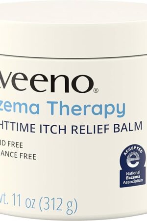 Aveeno Eczema Therapy Itch Relief Balm with Colloidal Oatmeal & Ceramide for Dry Itchy Skin, Non-Greasy, Steroid-, Fragrance- & Paraben-Free Moisturizing Skin Protectant Cream, 11 oz