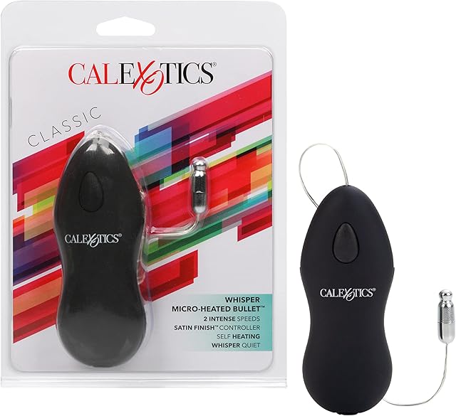 CalExotics Whisper Micro-Heated Bullet Vibrator with 2-Speeds Powerful Vibration and Warms as It Vibrates - Silver SE-0044-03-2