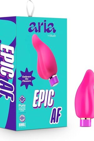 Blush Novelties Aria Epic AF Silicone Vibrator - RumbleTech 10 Vibration Settings, Waterproof, Curved for Clitoral Stimulation, USB Rechargeable - Vibrator for Female's Pleasure - Sex Toy for Women