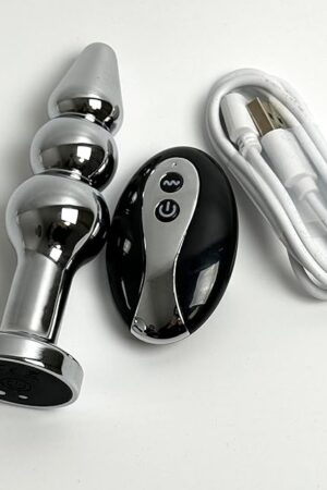 Anal Vibrating Butt Plug, Metal Anal Plug Vibrator Anal Dildo Prostate Massager with 10 Vibrations, Anal Sex Toys Large with Remote Control, Graduated Adult Toys for Men Women (Vibrating F)