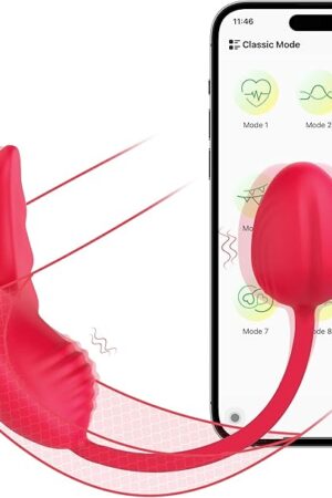 APP Remote Control Vibrator,Wearable G-spot Clit Dual Stimulation Vibrators,Womens Adult Sex Toys with 9 Vibration Modes,Wearable Panty Mini Discreet Butterfly Vibrator for Couples