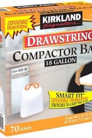 Watchy Shop Compactor Bags 18 Gallon Smart Fit Gripping Drawstring 70 ct,Thickness: 20 mil,Dimensions: 25625" x 28"