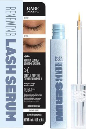 BABE ORIGINAL Renewing Lash Serum ? Peptide-Infused Eyelash Serum for Fuller, Longer-Looking Natural Lashes, Lash Enhancing Treatment with Nourishing Botanicals, Vegan & Cruelty-Free Gentle
