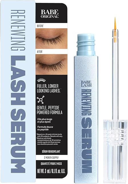 BABE ORIGINAL Renewing Lash Serum ? Peptide-Infused Eyelash Serum for Fuller, Longer-Looking Natural Lashes, Lash Enhancing Treatment with Nourishing Botanicals, Vegan & Cruelty-Free Gentle
