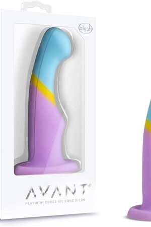 Blush Adult Sex Toys- Avant D14 Heart of Gold 6" G-Spot P-Spot Dildo - Curvy & Wavy Design for Target Stimulation - Ultrasilk Platinum Silicone Dildo with Suction Cup - Women Men Couples - Multicolor