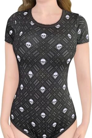 Cotton Romper Onesie Pajamas Bodysuit - Goth Plaid Onesie